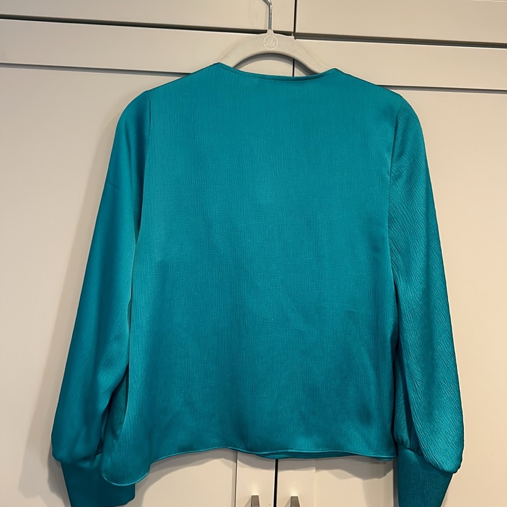 Zara Silk Long Sleeve Tops (3) - Picture 6 of 16